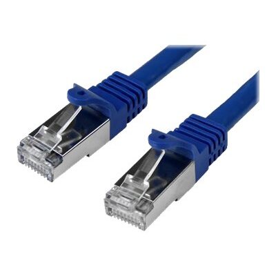 StarTech.com Câble réseau Cat6 blindé SFTP sans crochet de 50 cm - Cordon Ethernet RJ45 anti-accroc - M/M - Bleu