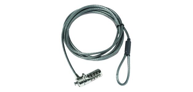 DICOTA D30885 câble antivol Noir, Acier inoxydable 2 m