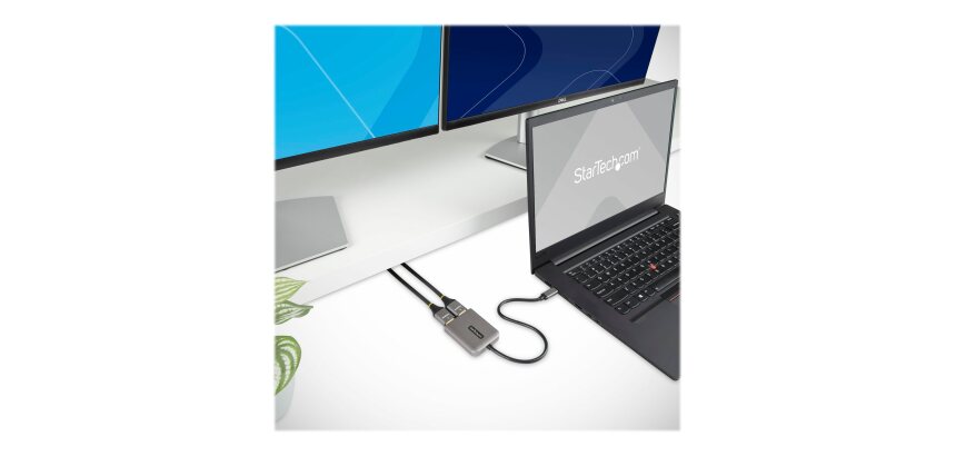 StarTech.com Adaptateur USB-C vers Double HDMI, Hub USB Type-C Multi-Moniteur MST, Double Écran HDMI 4K 60Hz pour Ordinateur Portable Extender / Splitter, HDR, Câble Intégré Extra-Long - Windows Uniquement
