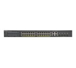 Zyxel GS1920-24HPV2 Géré Gigabit Ethernet (10/100/1000) Connexion Ethernet, supportant l'alimentation via ce port (PoE) Noir