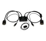 StarTech.com Switch KVM USB VGA à 2 ports - Commutateur KVM alimenté par USB avec câbles et commutateur à distance