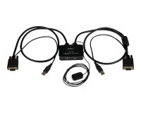 StarTech.com Switch KVM USB VGA à 2 ports - Commutateur KVM alimenté par USB avec câbles et commutateur à distance