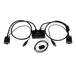 StarTech.com Switch KVM USB VGA à 2 ports - Commutateur KVM alimenté par USB avec câbles et commutateur à distance