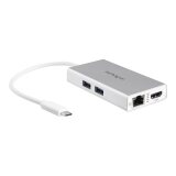 StarTech.com Adaptateur Multiport USB-C - Mini Station d'Accueil USB-C avec 4K HDMI - 60W PD Pass-Through, GbE, 2pt USB-A 3.0 Hub - Mini Dock USB Type-C pour Ordinateur Portable - Blanc