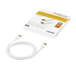 StarTech.com Câble HDMI Fin de 2m, Câble HDMI 2.0 Flexible Certifié Premium avec Ethernet, UHD 4K 60Hz HDR10, Conception Durable en Fibre d'Aramide avec Gaine en TPE, Blanc