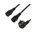 StarTech.com Câble d'alimentation PC - Cordon secteur en Y Schuko vers C13 de 2 m