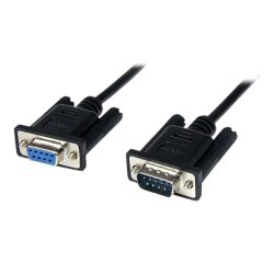 StarTech.com Câble Série RS232 Null Modem de 1m - Cordon DB9 Mâle Femelle - Câble Série Croisé avec Blindage Al-Mylar - Port série COM, Compatible avec les Appareils DTE, Noir, F/M