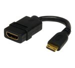 StarTech.com Adaptateur Mini HDMI vers HDMI 12,7cm - Convertisseur HDMI Haute Débit 4K - Adaptateur HDMI 4K 30Hz Ultra HD - HDMI 1.4 - Connecteurs Plaqués Or - Mini HDMI UHD 4K - Noir