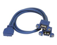StarTech.com Câble USB 3.0 (5Gbps) 2 ports monté sur panneau – Câble USB A vers adaptateur carte mère F/F