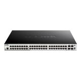 D-Link DGS-1510-52XMP Géré L3 Gigabit Ethernet (10/100/1000) Connexion Ethernet, supportant l'alimentation via ce port (PoE) Noir