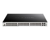 D-Link DGS-1510-52XMP Géré L3 Gigabit Ethernet (10/100/1000) Connexion Ethernet, supportant l'alimentation via ce port (PoE) Noir