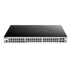 D-Link DGS-1510-52XMP Géré L3 Gigabit Ethernet (10/100/1000) Connexion Ethernet, supportant l'alimentation via ce port (PoE) Noir