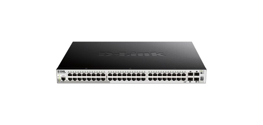 D-Link DGS-1510-52XMP Géré L3 Gigabit Ethernet (10/100/1000) Connexion Ethernet, supportant l'alimentation via ce port (PoE) Noir