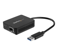 StarTech.com Convertisseur USB 3.0 vers Fibre Optique - Adaptateur compacte USB vers Open SFP - USB vers Adaptateur Réseau Gigabit - Adaptateur USB 3.0 Fibre Optique Multi Mode (MMF)/Single Mode (SMF)