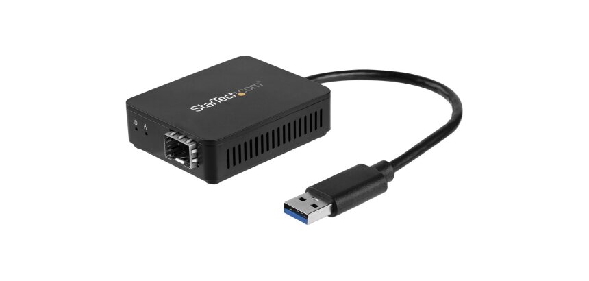 StarTech.com Convertisseur USB 3.0 vers Fibre Optique - Adaptateur compacte USB vers Open SFP - USB vers Adaptateur Réseau Gigabit - Adaptateur USB 3.0 Fibre Optique Multi Mode (MMF)/Single Mode (SMF)