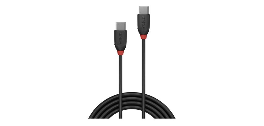 Lindy Câble USB 3.2 Type C de 1m, 20Gbit/s, 60W PD, noir