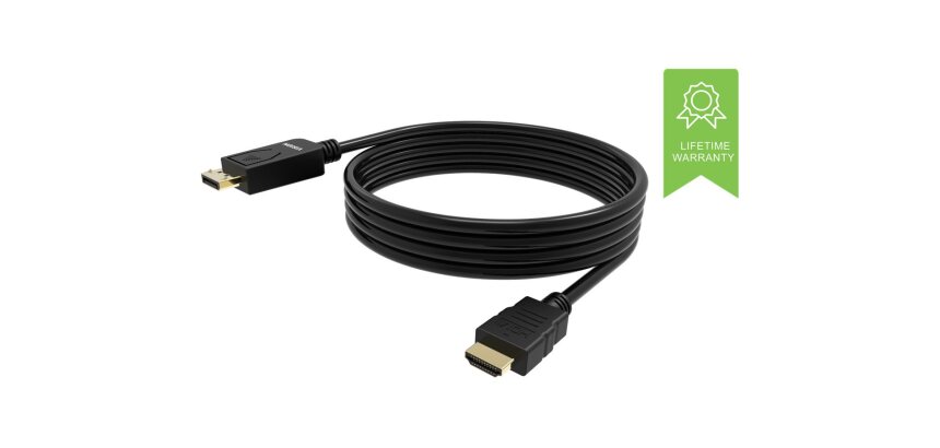 Vision TC 2MDPHDMI/BL câble vidéo et adaptateur 2 m DisplayPort HDMI Type A (Standard) Noir