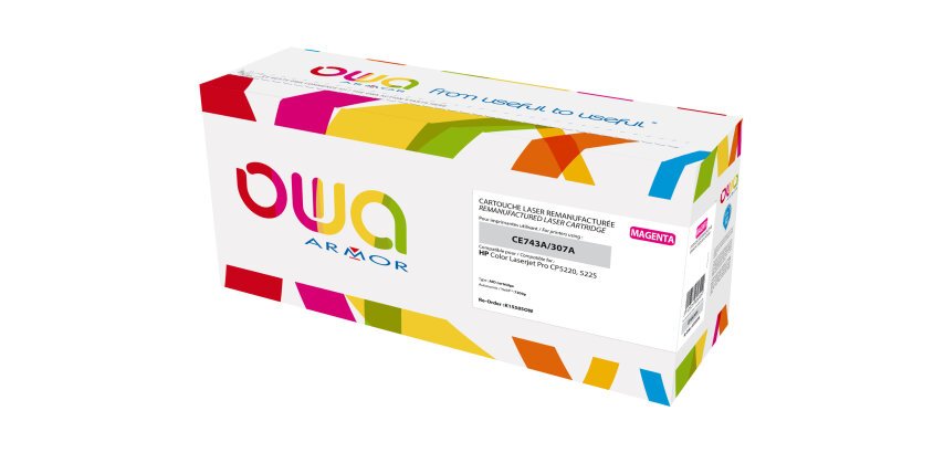 Toner remanufacturé OWA - standard - Magenta - pour HP CE743A