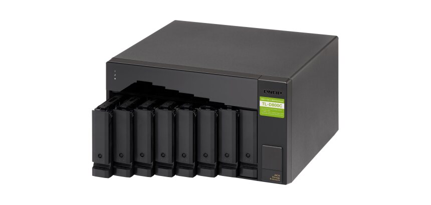 QNAP TL-D800C Boîtier de disques de stockage Boîtier disque dur/SSD Noir, Gris 2.5/3.5"