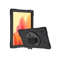 DLH Coque renforcee avec bandouliere, poignee rotative et pied support pour Samsung Galaxy Tab A7 10.4"