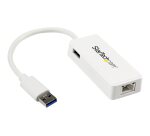 StarTech.com Adaptateur USB 3.0 vers Ethernet Gigabit - Carte Réseau Externe USB vers 1 Port RJ45 - Blanc