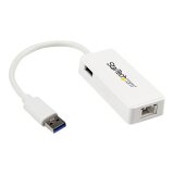 StarTech.com Adaptateur USB 3.0 vers Ethernet Gigabit - Carte Réseau Externe USB vers 1 Port RJ45 - Blanc