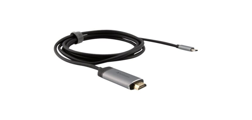 Verbatim 49144 câble vidéo et adaptateur 1,5 m USB Type-C HDMI Noir, Argent