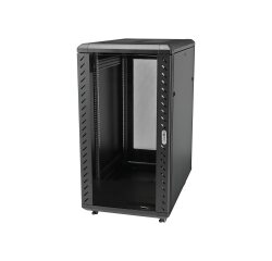 StarTech.com Armoire Rack Serveur 18U à 4 Montants, Armoire Verrouillable 19" pour Ordinateur/AV/Équipement IT, Rack Réseau pour Bureau/Domicile avec Roulettes et Rails de Montage Ajustables