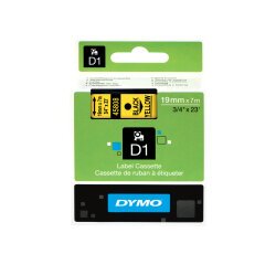 Cinta de poliéster Dymo D1 negro sobre amarillo de 19 mm S0720880