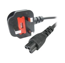 StarTech.com Cordon d'alimentation en trèfle pour GB BS1363 vers C5 de 2m pour ordinateur portable M/F - Noir