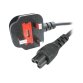 StarTech.com Cordon d'alimentation en trèfle pour GB BS1363 vers C5 de 2m pour ordinateur portable M/F - Noir