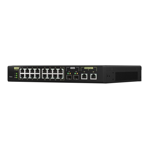 QNAP QSW-M2116P-2T2S commutateur réseau Géré L2 2.5G Ethernet Connexion Ethernet, supportant l'alimentation via ce port (PoE) Noir
