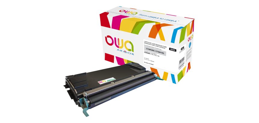 Toner remanufacturé OWA - haute capacité - Noir - pour LEXMARK C736H2KG, C736H1KG