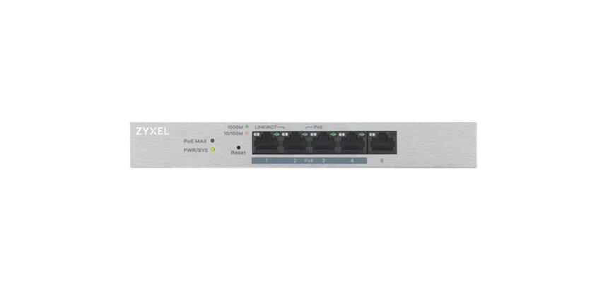Zyxel GS1200-5HP v2 Géré Gigabit Ethernet (10/100/1000) Connexion Ethernet, supportant l'alimentation via ce port (PoE) Gris