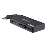 StarTech.com Mini Dock USB 3.0 - Station d'Acceuil USB-A Double Écran avec Vidéo DisplayPort 4K 60Hz & Gigabit Ethernet - Câble 30 cm - Adaptateur USB 3.1 Gen 1 Type-A pour PC Portable