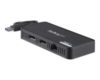 StarTech.com Mini Dock USB 3.0 - Station d'Acceuil USB-A Double Écran avec Vidéo DisplayPort 4K 60Hz & Gigabit Ethernet - Câble 30 cm - Adaptateur USB 3.1 Gen 1 Type-A pour PC Portable