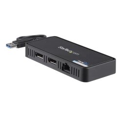 StarTech.com Mini Dock USB 3.0 - Station d'Acceuil USB-A Double Écran avec Vidéo DisplayPort 4K 60Hz & Gigabit Ethernet - Câble 30 cm - Adaptateur USB 3.1 Gen 1 Type-A pour PC Portable