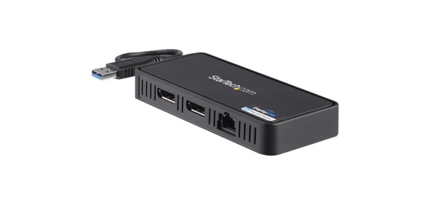 StarTech.com Mini Dock USB 3.0 - Station d'Acceuil USB-A Double Écran avec Vidéo DisplayPort 4K 60Hz & Gigabit Ethernet - Câble 30 cm - Adaptateur USB 3.1 Gen 1 Type-A pour PC Portable