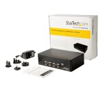 StarTech.com Switch KVM double affichage DisplayPort 4K 60 Hz à 4 ports avec hub USB 2.0 intégré