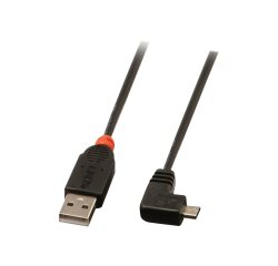 Lindy Câble USB 2.0 type A / micro-B coudé, 0.5m