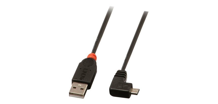 Lindy Câble USB 2.0 type A / micro-B coudé, 0.5m