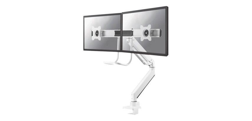 Neomounts NM-D775DXWHITE Support d'écran à fixer 10-32" - ressort à gaz - Topfix - arrêt 180°