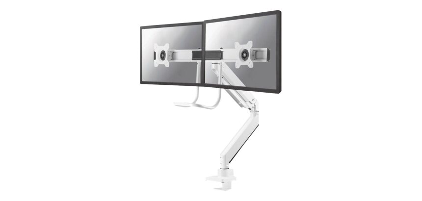 Neomounts NM-D775DXWHITE Support d'écran à fixer 10-32" - ressort à gaz - Topfix - arrêt 180°