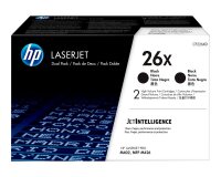 HP 26X LaserJet, lot de 2 cartouches de toner grande capacité authentiques, noir