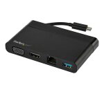 StarTech.com Adaptateur Multiport USB-C avec HDMI, VGA, Gigabit Ethernet & USB 3.0 - Mini Dock USB-C vers 4K HDMI ou 1080p VGA - Station d'Accueil pour PC/Ordinateur Portable USB-C