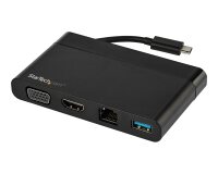 StarTech.com Adaptateur Multiport USB-C avec HDMI, VGA, Gigabit Ethernet & USB 3.0 - Mini Dock USB-C vers 4K HDMI ou 1080p VGA - Station d'Accueil pour PC/Ordinateur Portable USB-C