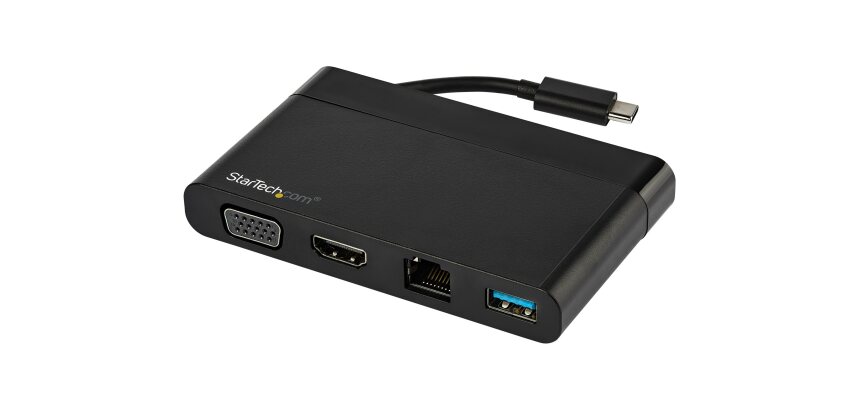 StarTech.com Adaptateur Multiport USB-C avec HDMI, VGA, Gigabit Ethernet & USB 3.0 - Mini Dock USB-C vers 4K HDMI ou 1080p VGA - Station d'Accueil pour PC/Ordinateur Portable USB-C
