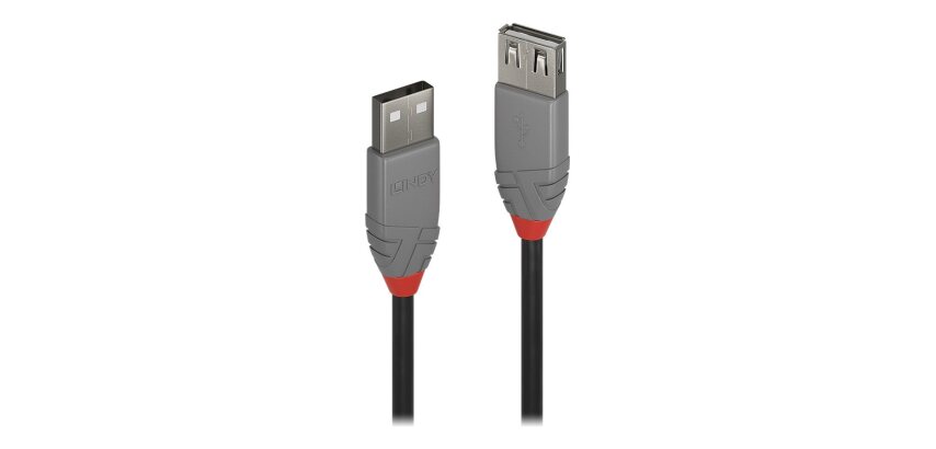 Lindy Rallonge USB 2.0 type A, Anthra Line, 2m