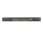 Zyxel GS2220-28HP-EU0101F commutateur réseau Géré L2 Gigabit Ethernet (10/100/1000) Connexion Ethernet, supportant l'alimentation via ce port (PoE) Noir