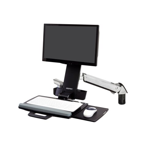 Ergotron Styleview Sit-Stand Combo Arm 61 cm (24") Mur Aluminium